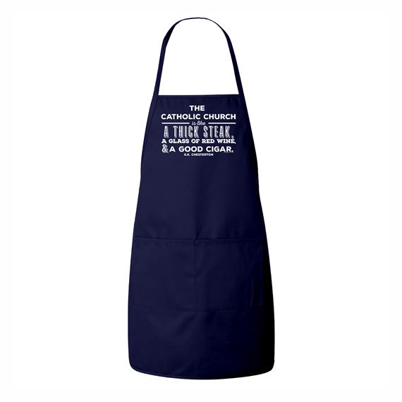 BLUE APRON WITH G.K. CHESTERTON QUOTE