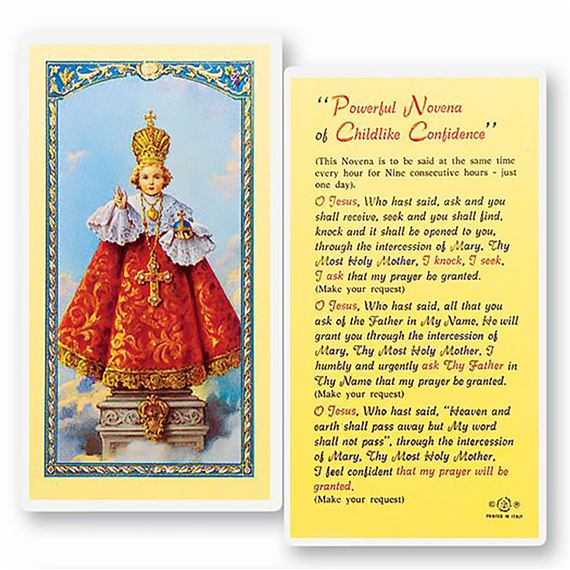 LAMINATED HOLY CARD - INFANT OF PRAGUE