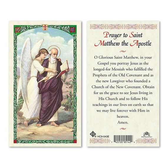 LAMINATED HOLY CARD - SAINT MATTHEW