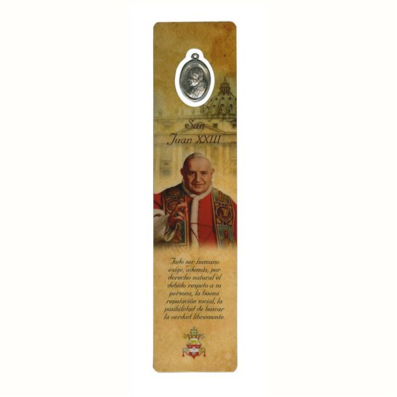 ST. JOHN XXIII - BOOKMARK WITH MEDAL-SPANISH