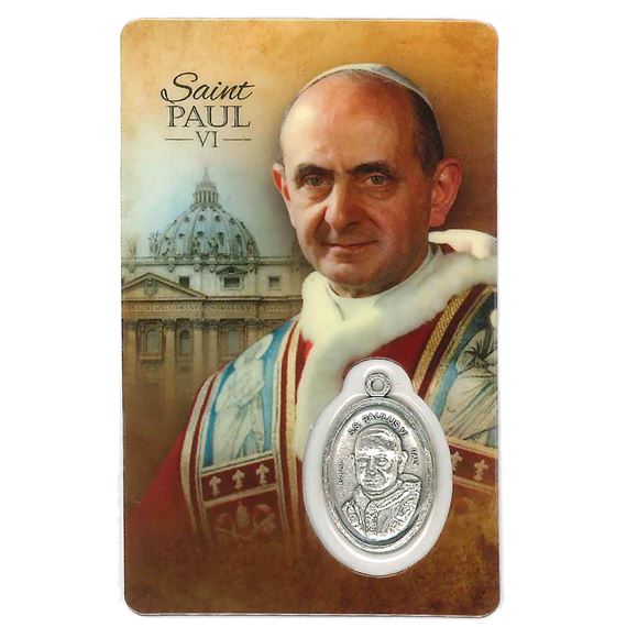 POPE ST. PAUL VI HOLY CARD WITH MEDAL