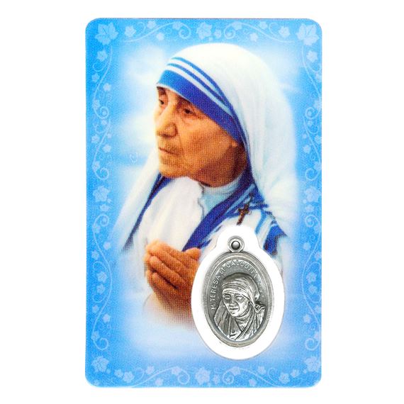 MOTHER TERESA HOLY CARD WITH MEDAL