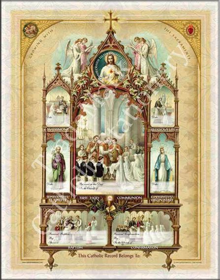 GROWING WITH THE SACRAMENTS - ALL IN ONE CERTIFICATE (11" x 14")