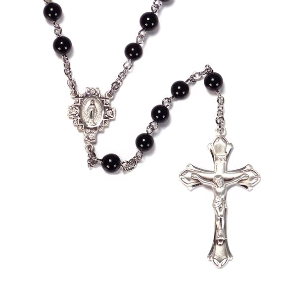 Genuine Onyx Sterling Rosary