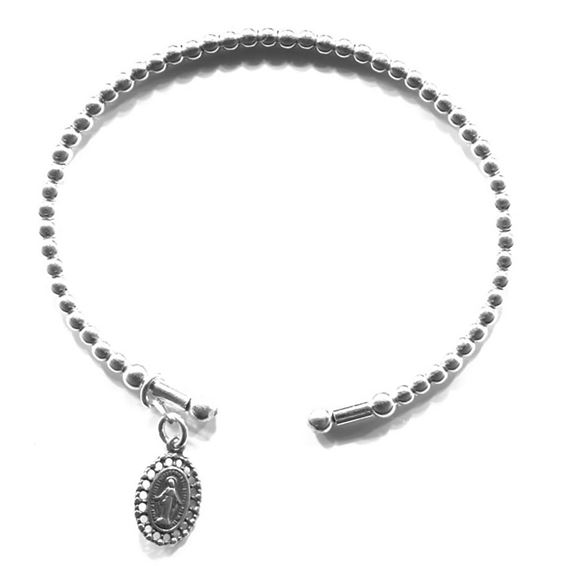 BEADED CUFF BRACELET WITH MIRACULOUS MEDAL