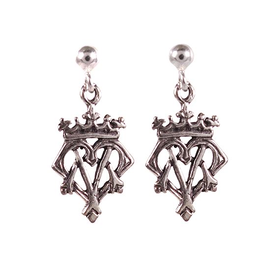 AVE MARIA SYMBOL - STERLING SILVER EARRINGS