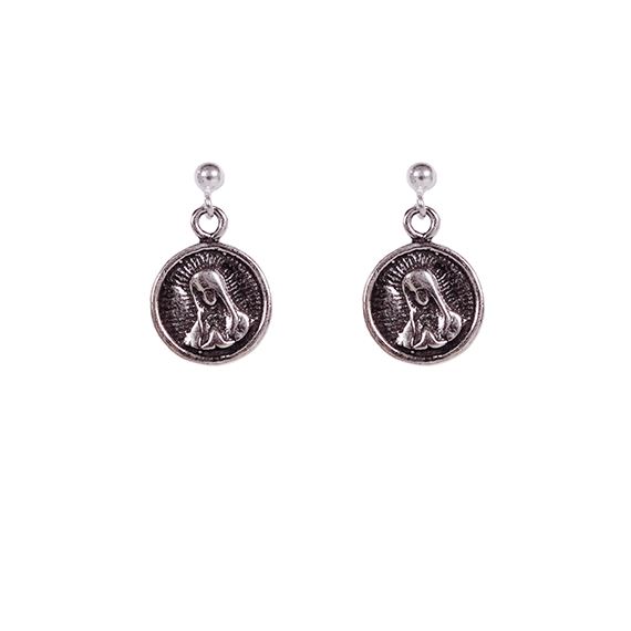 OUR LADY OF GUADALUPE - STERLING SILVER EARRINGS