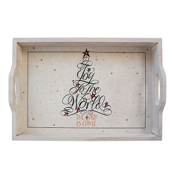 CHRISTMAS SERVING TRAY - JOY TO THE WORLD
