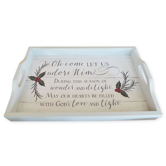 OH COME LET US ADORE HIM SERVING TRAY
