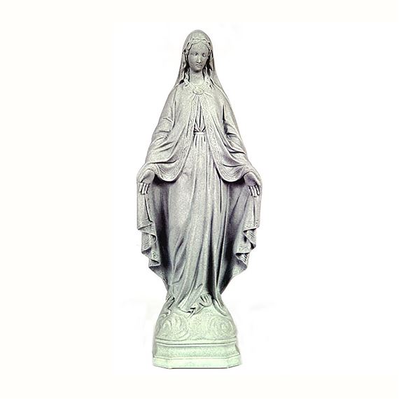 OUR LADY OF GRACE OUTDOOR STATUE - 24" GRAY