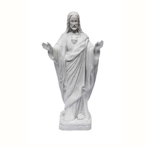 SACRED HEART OF JESUS OUTDOOR STATUE - 24" GRAY