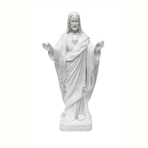 SACRED HEART OF JESUS OUTDOOR STATUE - 24" WHITE