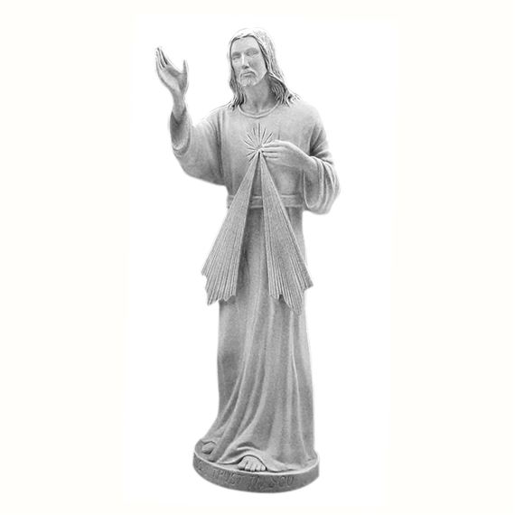 DIVINE MERCY OUTDOOR STATUE - 24" GRAY