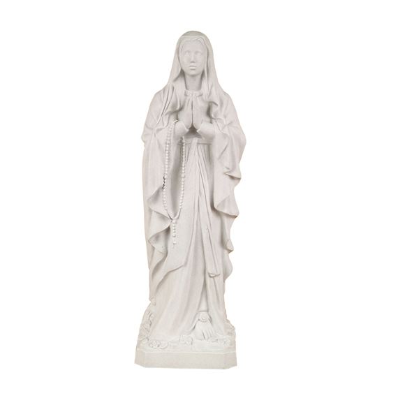 OUR LADY OF LOURDES OUTDOOR STATUE - 24" WHITE
