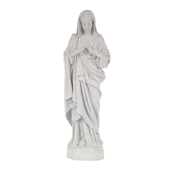 IMMACULATE HEART OUTDOOR STATUE - 24" GRAY