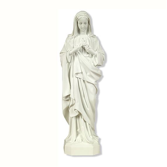 IMMACULATE HEART OUTDOOR STATUE - 24" WHITE