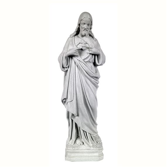 SACRED HEART OUTDOOR STATUE - 24" GRAY
