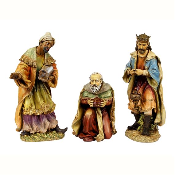 PAINTED NATIVITY - SET OF THREE WISE MEN (27" SCALE)