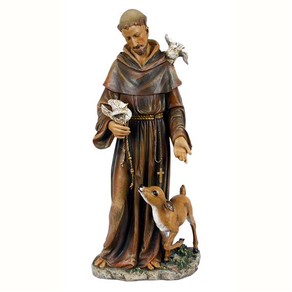 ST. FRANCIS OF ASSISI 36-INCH PAINTED STATUE