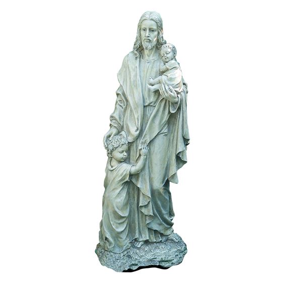 JESUS WITH CHILDREN OUTDOOR STATUE