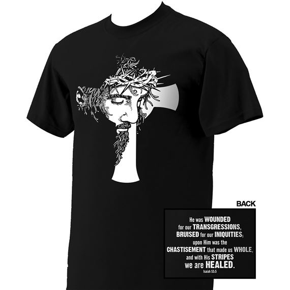 FACE OF CHRIST - ISAIAH 53 CROSS T-SHIRT