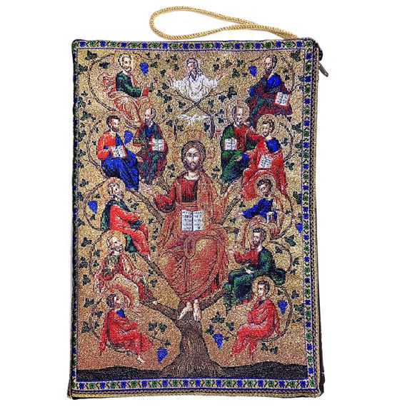 TAPESTRY BIBLE/TABLET CASE - JESUS TREE OF LIFE WITH APOSTLES ICON