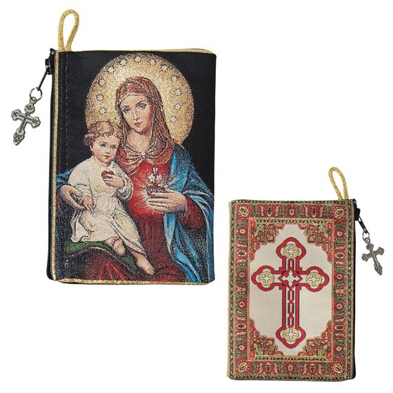 TWO HEARTS - TAPESTRY ROSARY POUCH