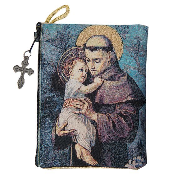 ST. ANTHONY - TAPESTRY ROSARY POUCH