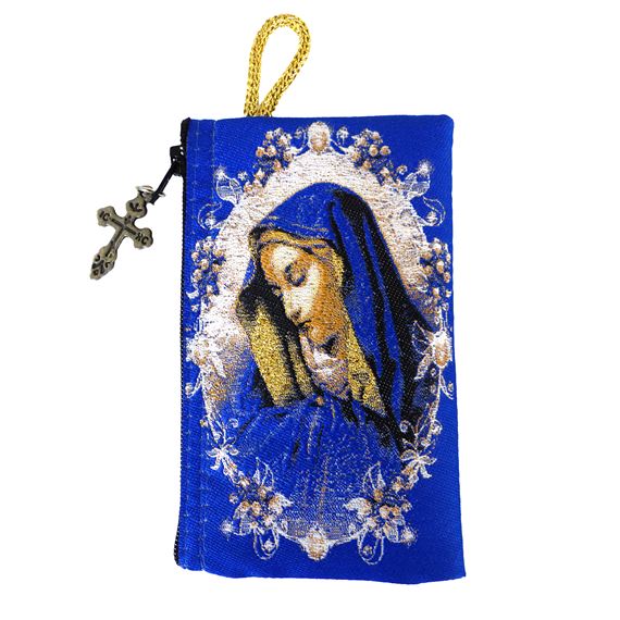 OUR LADY OF SORROWS TAPESTRY ROSARY POUCH 3” x 5”