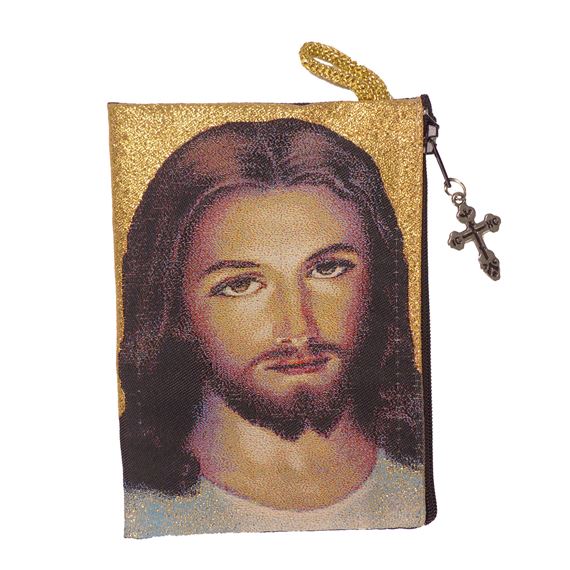 FACE OF JESUS - TAPESTRY ROSARY POUCH