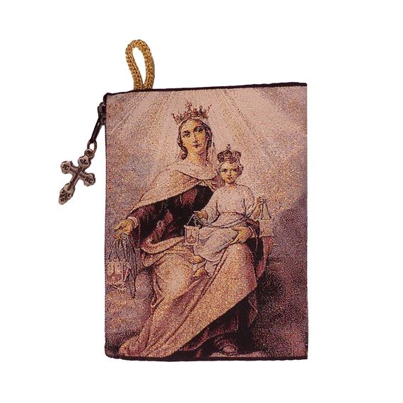 OUR LADY OF MOUNT CARMEL - TAPESTRY ROSARY POUCH