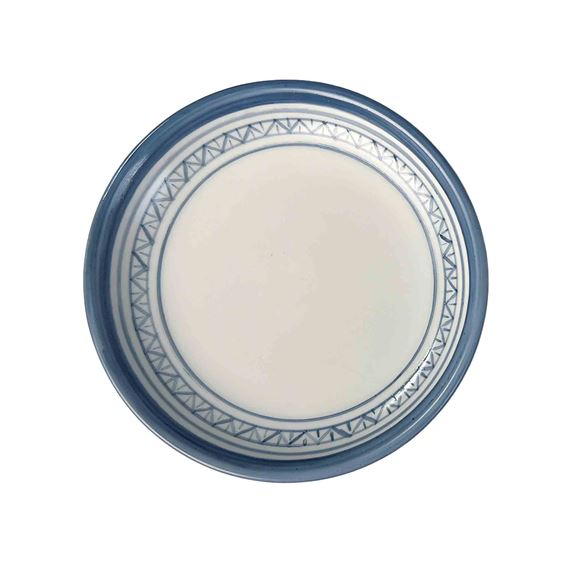 HANDPAINTED TEA LIGHT/VOTIVE CANDLE PLATE (BY MONASTERY OF BETHLEHEM) - DUSTY BLUE