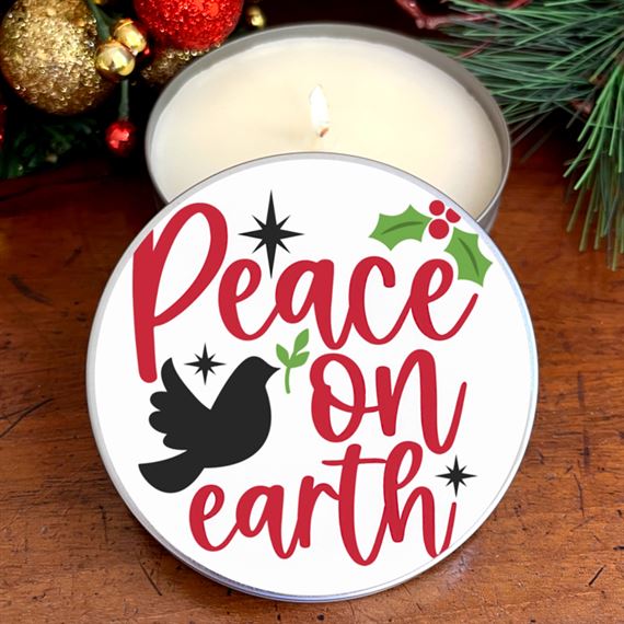 PEACE ON EARTH (FRASER FIR) - BIBLICAL OIL CANDLE TIN