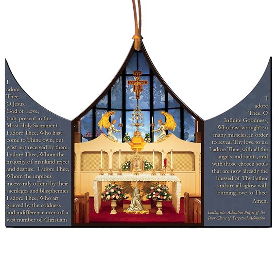 OUR LADY OF THE ANGELS CHAPEL TRIPTYCH ORNAMENT