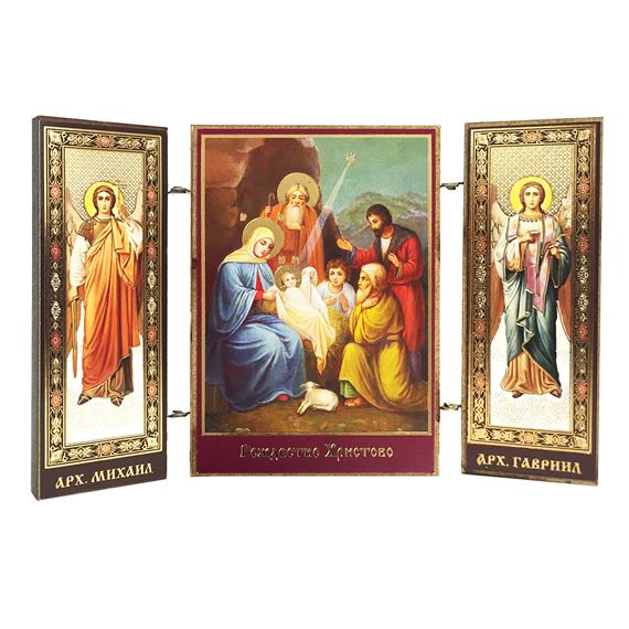 NATIVITY ICON MINIATURE TRIPTYCH