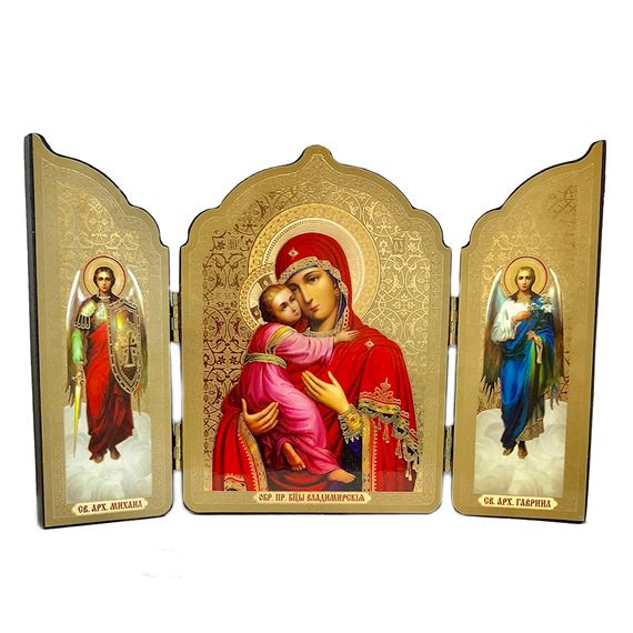 VIRGIN OF VLADIMIR ICON TRIPTYCH