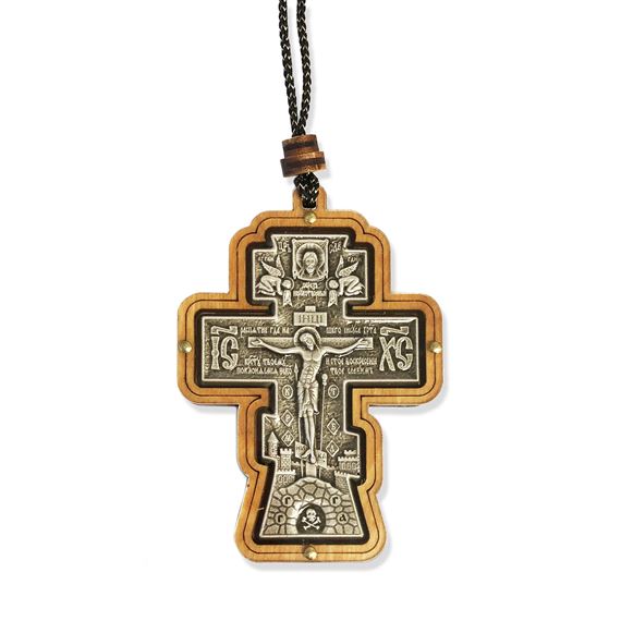 UKRAINIAN TRADITIONAL THREE BAR CRUCIFIX ON CORD