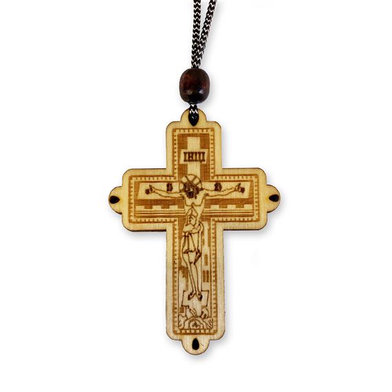 UKRAINIAN WOODEN CRUCIFIX - 3"