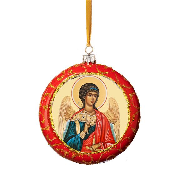 GUARDIAN ANGEL UKRAINIAN ORNAMENT - RED