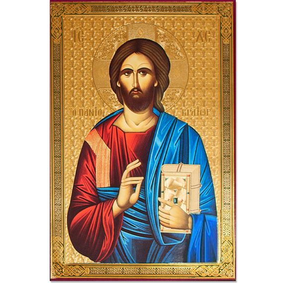 UKRAINIAN BYZANTINE ICON OF CHRIST THE TEACHER - 12"