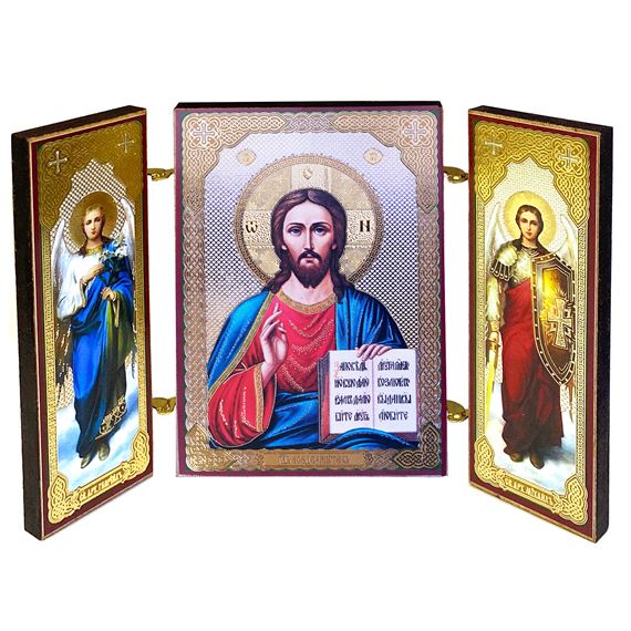 CHRIST THE TEACHER MINIATURE UKRAINIAN TRIPTYCH