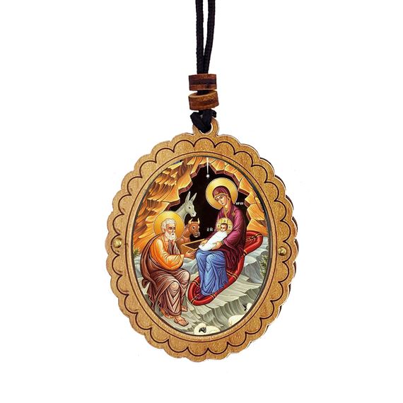 NATIVITY ICON AUTO PENDANT