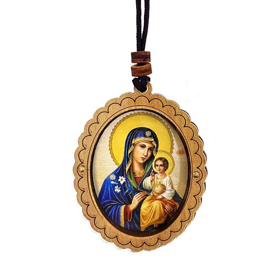 VIRGIN MARY ETERNAL BLOOM ICON AUTO PENDANT