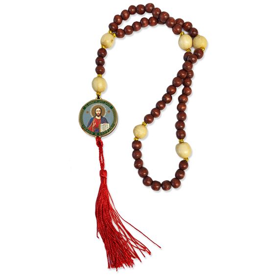 UKRAINIAN ROSARY BEADS WITH DUAL ICON AND TASSEL