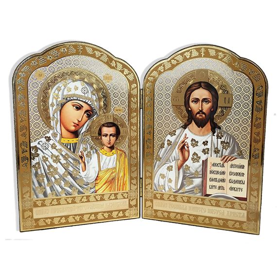 WOODEN ICON DIPTYCH