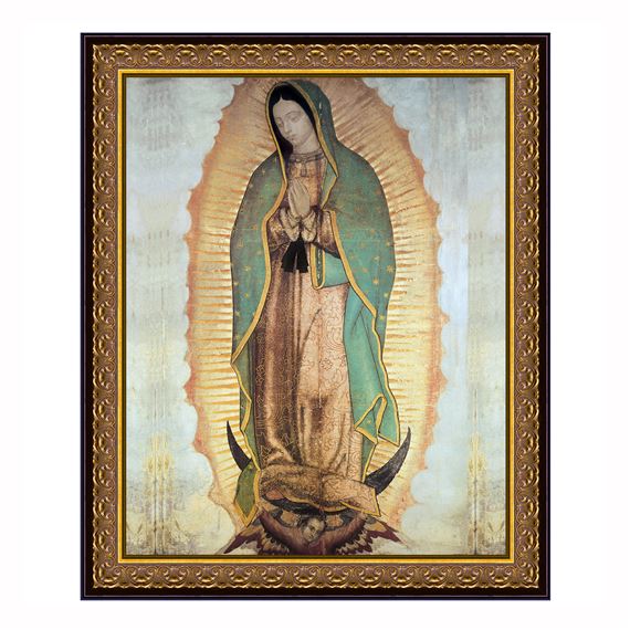 OUR LADY OF GUADALUPE FRAMED UNDER GLASS - 19 1/2" x 23 1/2"