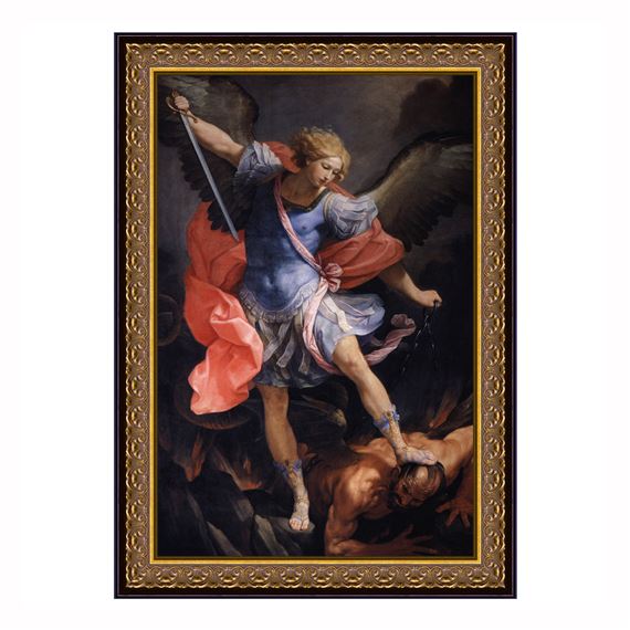 ST. MICHAEL PREMIUM PRINT UNDER GLASS - 17 1/2" X 24 1/2"
