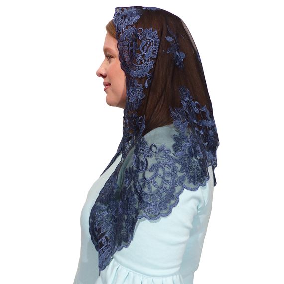 CHAPEL VEIL - BLACK WITH BLUE