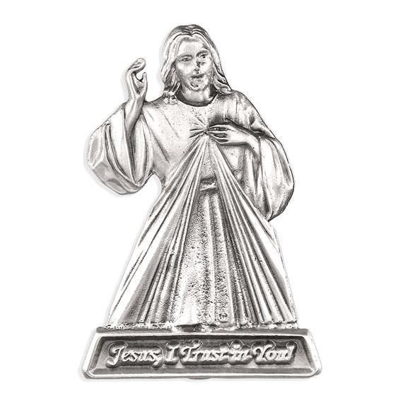 DIVINE MERCY PEWTER VISOR CLIP