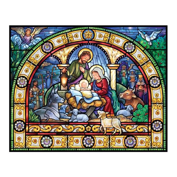STAINED GLASS HOLY NIGHT - 1000 PC. PUZZLE